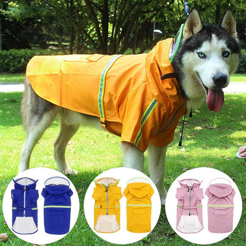 Pet Dog Raincoats Reflective Small Large Dogs Rain Coat Waterproof Jacket Fashion Outdoor Breathable Puppy Clothes 2XL-5XL
